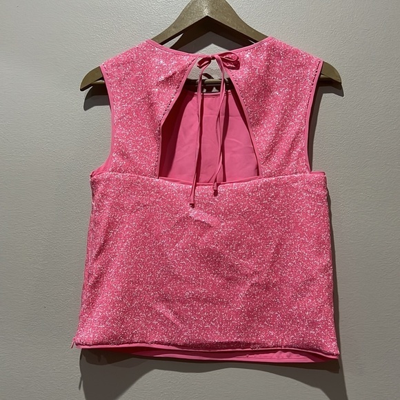 RACHEL by Rachel Roy Addie Sequin Top in Color Neon Flamingo size S - Picture 5 of 8